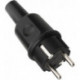 Fiches à contact de sécurité 10-/16 env. A 250 V noir IP44 caoutchouc plein KALTHOFF