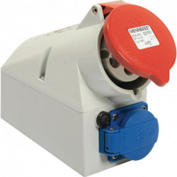 Prise murale CEE 32 A 400 V position de la fiche 6 h IP44 AS-SCHWABE