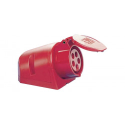 Prise murale CEE 32 A 400 V position de la fiche 6 h avec couvercle rabattable I