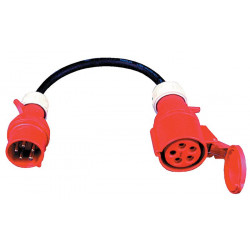 Câble adaptateur CEE fiche 16 A, 5 pôles, 400 V, 6 h IP44