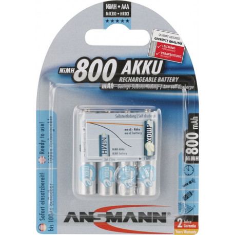 Batterie d'accumulateur maxE 1,2 V 800 mAh R03-AAA-Micro HR03 4 4 pièces/blister ANSMANN