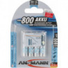 Batterie d'accumulateur maxE 1,2 V 800 mAh R03-AAA-Micro HR03 4 4 pièces/blister ANSMANN