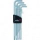 Jeu de clés mâles coudées 369 H11 11 pcs. support compact SW 1,5-10 mm long tête sphérique acier CV WIHA