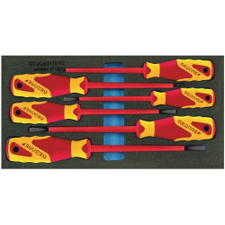 Module à outils 1500 CT1-VDE 2170 PZ 6 pièces module 1/3 tournevis à fente/PZD GEDORE