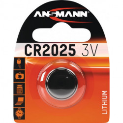 Pile boutons 3 V 165 mAh CR2025 20 x 25 mm 1 pièce/blister ANSMANN
