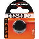 Pile boutons 3 V 620 mAh CR2450 245 x 5 mm 1 pièce/blister ANSMANN
