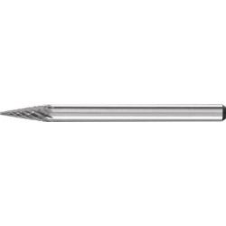 Petite fraise sur tige forme SKM D. 3 mm L. tête 7 mm D. de la tige 3 mm carbure engrènement 3 PLUS PFERD