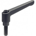 Levier de serrage réglable GN 300 D. 1 M 12 mm l1 108 mm l2 63 mm filetage extér