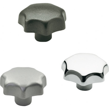 Poignée en étoile DIN 6336 avec douille filetée plastique D. 1 32 mm D. 2 M 6 mm (Par 25)