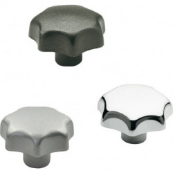 Poignée en étoile DIN 6336 avec douille filetée plastique D. 1 40 mm D. 2 M 8 mm (Par 25)