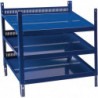 Élément d’étagère LOGS 20 H520xl540xP390 mm bleu RAL 5022 avec crantage poinçonné 3 tablettes