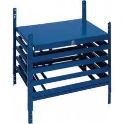 Élément de tiroirs LOGS 220 H520xl540xP390 mm 4 tiroirs verrouillable pour bacs bleu