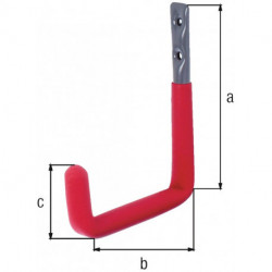 Crochet mural en caoutchouc rouge en forme de U 250mm Acier D.18mm GAH (Par 5)