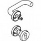 Poignée porte 111XAH22.130 VA XA 4-KT.8mm Rosace de protection HEWI