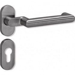 Jeu de portes profilées en acier inoxydable PZ - cylindre profilé pour épaisseur de porte 38,1 - 48 mm HEWI