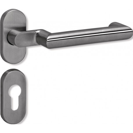 Jeu de portes profilées en acier inoxydable PZ - cylindre profilé pour épaisseur de porte 38,1 - 48 mm HEWI