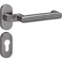Jeu de portes profilées en acier inoxydable PZ - cylindre profilé pour épaisseur de porte 38,1 - 48 mm HEWI