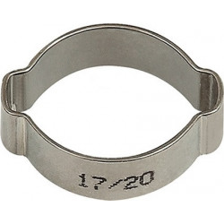 Pince de tuyau 2 oreilles acier inoxydable 1.4301 (W4) plage de serrage 14-17 mm