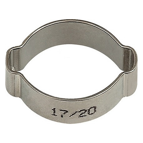 Pince de tuyau 2 oreilles acier inoxydable 1.4301 (W4) plage de serrage 14-17 mm