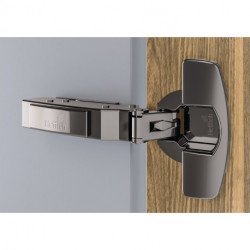 Charnière 110 degrés Sensys8645i 3mm semi-revêtement avec manchon d'expansion préfabriqué noir HETTICH (Par 50)