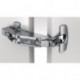 Charnière grand angle Sensys 8657i THS 55 semi-overlay, montage rapide, fixe nickelé HETTICH
