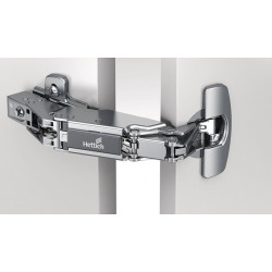 Charnière grand angle Sensys 8657i TH 52 demi présente, à visser, nickelée HETTICH