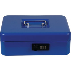 Caisse MONEY bleu H90xB250xT180mm 1.31kgavec serrure à cylindre