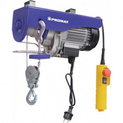 Appareil de levage cap.charge ss/av roul. renvoi 125/250 kg puissance du moteur 500 W H. course (longueur de la corde) 12/6 m PROMAT