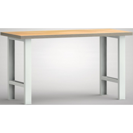 Établi l.1500xP700xH840 mm hêtre Multiplex gris clair, RAL 7035 KLW-LUTZ