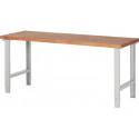 Établi série BK 650 l.2000xP700xH790-1140 mm hêtre massif gris clair RAL 7035 P