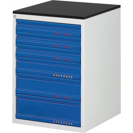 Armoire à tiroirs BK 650 H820xl580xP650 mm gris clair/bleu gentiane extraction simple PROMAT