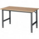 Établi l.1500xP800xH760-1080 mm plateau de travail hêtre châssis anthracite