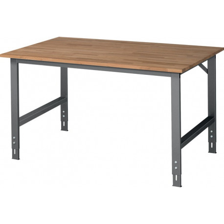 Établi l.1500xP1000xH760-1080 mm plateau de travail hêtre châssis anthracite