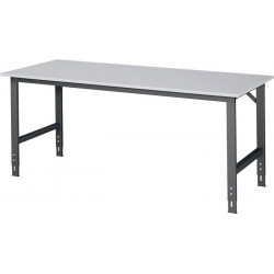 Établi l.2000xP800xH760-1080 mm plateau de travail mélaminé châssis anthracite