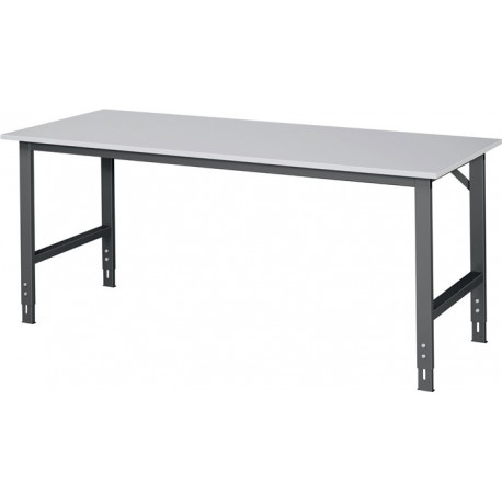 Établi l.2000xP800xH760-1080 mm plateau de travail mélaminé châssis anthracite