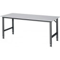 Établi l.2000xP800xH760-1080 mm plateau de travail mélaminé châssis anthracite