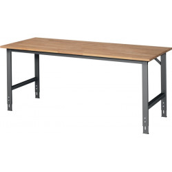 Établi l.2000xP800xH760-1080 mm plateau de travail hêtre châssis anthracite