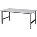 Établi l.2000xP1000xH760-1080 mm plateau de travail mélaminé châssis anthracite
