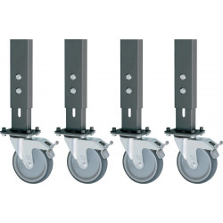 Jeu de roulettes 4 roulettes pivotantes avec blocage D. du rouleau 125 mm pour établi hauteur 760-1080 mm