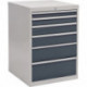 Armoire à tiroirs H1019xl705xP736 mm gris clair/gris anthracite 6 tiroirs extrac