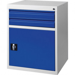 Armoire à tiroirs BK 600 H800xl600xP600 mm gris/bleu 2 tiroir extraction simple