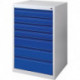 Armoire à tiroirs BK 600 H1000xl600xP600 mm gris/bleu 7 tiroir extraction simple