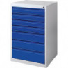 Armoire à tiroirs BK 600 H1000xl600xP600 mm gris/bleu 7 tiroir extraction simple
