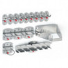 Assortiment de porte-outils 15 pièces revêtu plastique pour panneaux perforés 12 crochets divers/3 crochets doubles