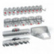 Assortiment de porte-outils 18 pièces revêtu plastique pour panneaux perforés 7 croch./3 croch. doubles/3 supp. div div.support