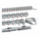 Assortiment de porte-outils 28 pièces revêtu plastique pour panneaux perforés 14 croch./6 croch. double/8 supports div div.support