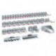 Assortiment de porte-outils 40 pièces revêtu plastique pour panneaux perforés 21 croch./9 croch. double/10 supp. div div.support