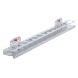 Porte-douilles H30xl390xP45 mm pour 12 douilles adapté à panneaux perforés