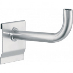 Support tubulaire longueur 160 mm acier galvanisé adapté à panneau perforé à fentes