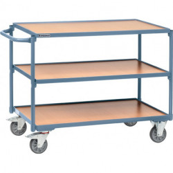 Table roulante 3 surfaces de chargement L1000xl600 mm bleu pigeonRAL 5014 cap.